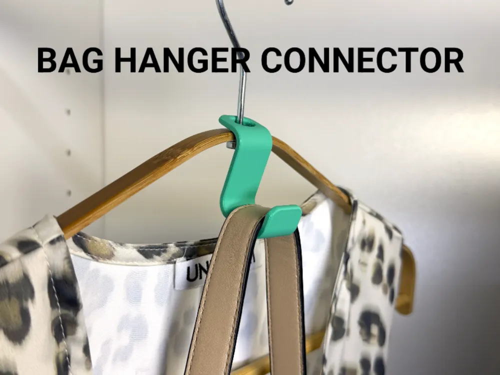 Coat Hanger Bag Hooks - Pack of 5 — example colour. Includes: 5 printed pieces of the selected design. Approximate dimensions (Width × Depth × Height): 5 supplied: 20 × 49.4 × 39.2 mm.