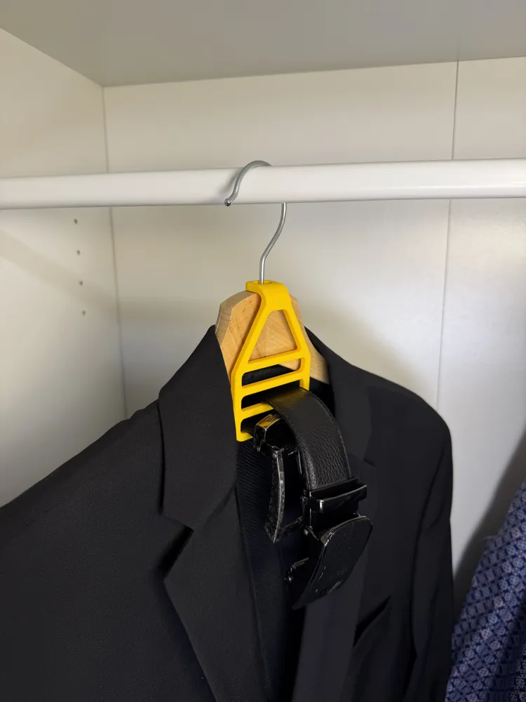 Coat Hanger Belt Hooks - Pack of 5 — example colour. Includes: 5 printed pieces of the selected design. Approximate dimensions (Width × Depth × Height): 5 supplied: 66 × 23 × 95 mm.