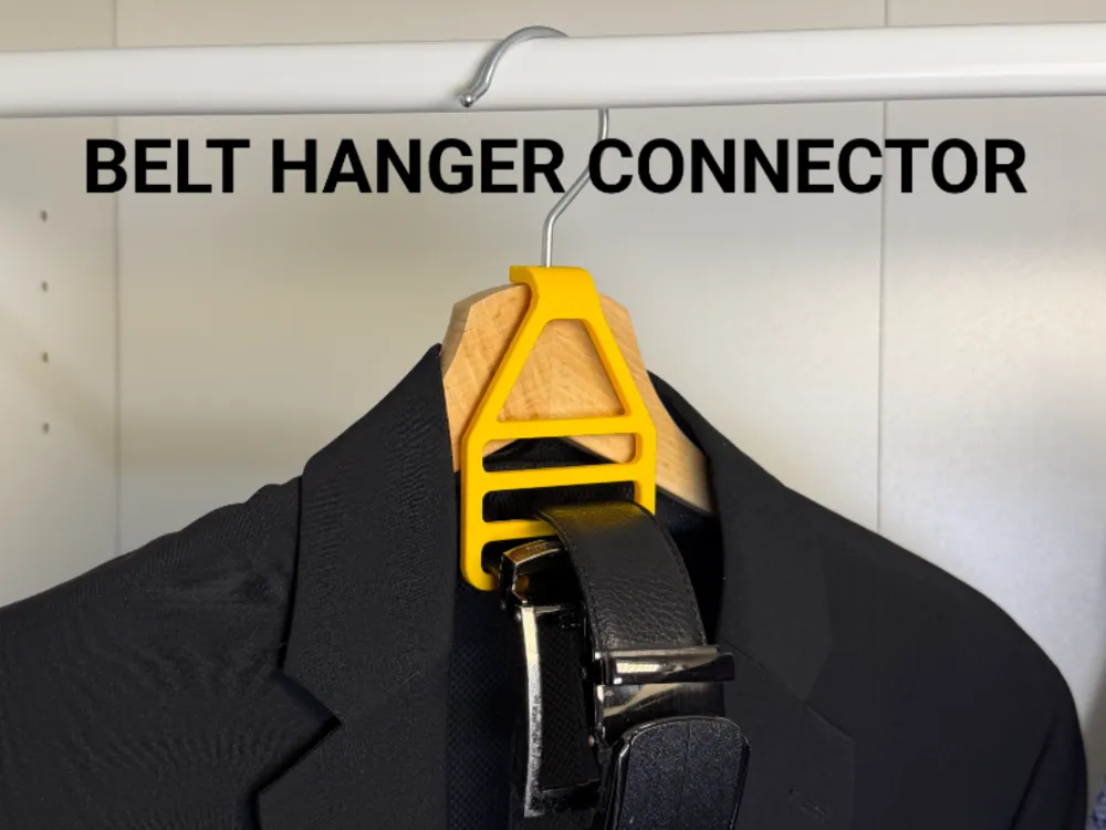 Coat Hanger Belt Hooks - Pack of 5 — example colour. Includes: 5 printed pieces of the selected design. Approximate dimensions (Width × Depth × Height): 5 supplied: 66 × 23 × 95 mm.