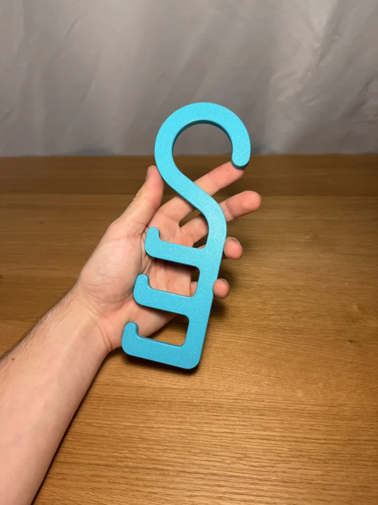 Bag Hanger — example colour. Includes: One complete printed item in the selected configuration. Approximate dimensions (Width × Depth × Height): 1 supplied: 80 × 10 × 215 mm.