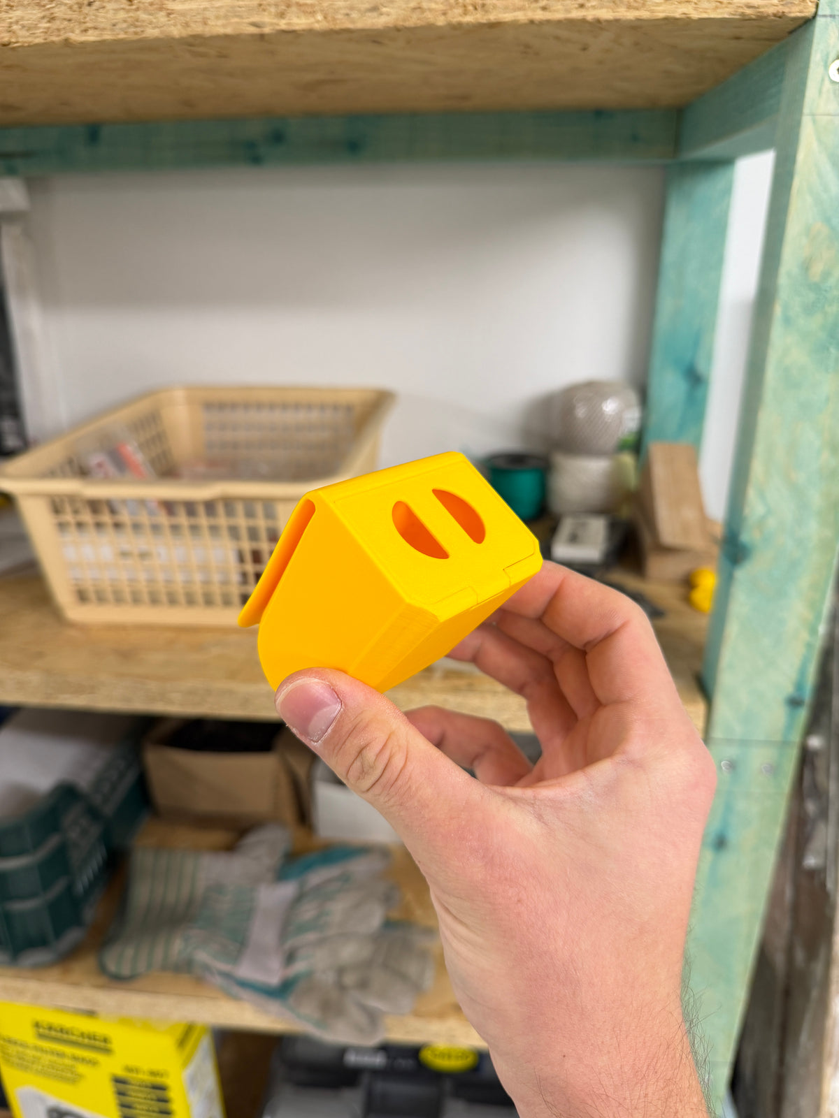 Clip-on belt and pocket tool holder in an example colour.