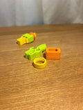 Mini Twist Lock Clip - Pack of 5 — creator design example. Pack contains five complete twist-lock clips. Photos show an assembled clip and its printed components, not five loose components. Towels, chains and metal keyrings shown in other examples are not included. Printed colours may differ.