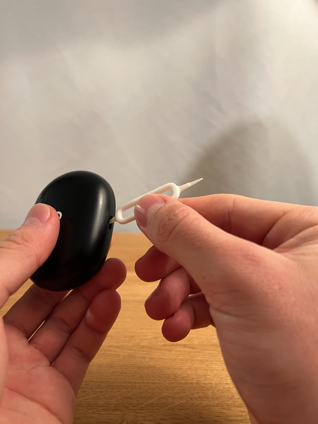 Printed USB-C port tool shown with an example charging case