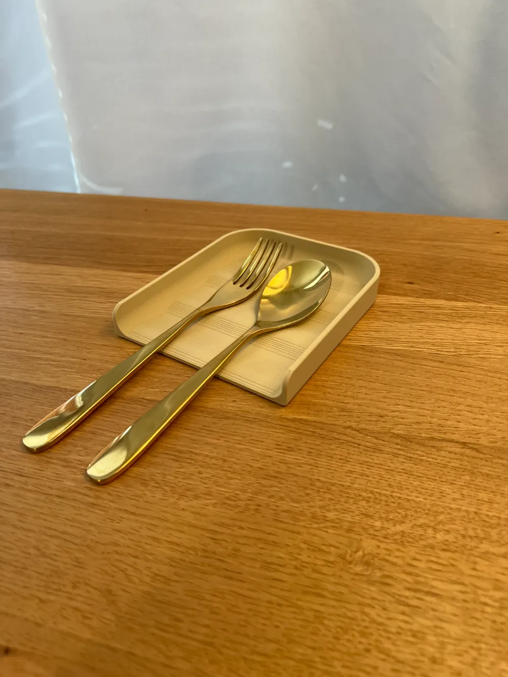 Kitchen Spoon / Utensil Holder — example colour. Includes: One complete printed item in the selected configuration. Approximate dimensions (Width × Depth × Height): 1 supplied: 120 × 140 × 20 mm.