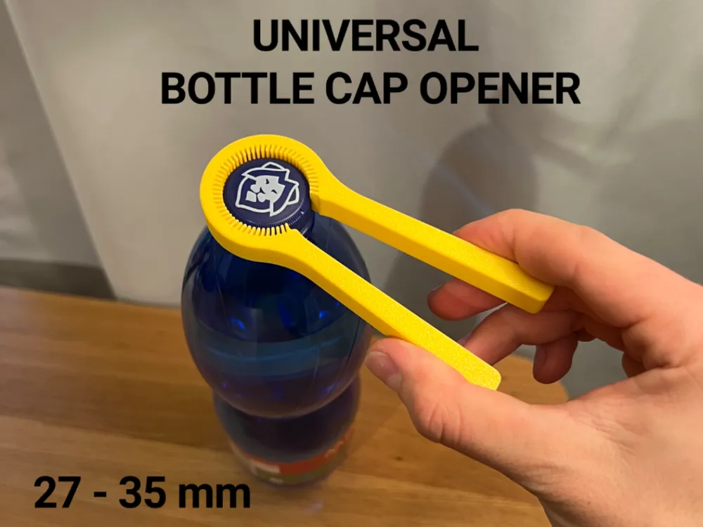 Universal Bottle Cap Opener — example colour. Includes: one universal bottle cap opener. Approximate dimensions (W × D × H): • Universal Bottle Cap Opener: 120 × 47.2 × 11.8 mm.