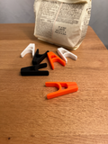 Mini printed bag clips in example colours