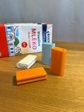 Carton Milk Clip — colour/design examples; pack contains five printed clips, cartons and contents excluded.